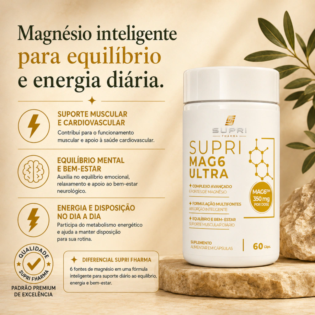 Supri MAG6 Ultra - 6 Fontes de Magnésio